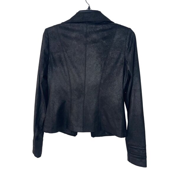 Charlie B Womens Jacket Size Extra Small Faux Black Suede Perfecto Classic - Picture 9 of 13